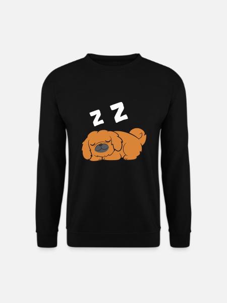 Pekinese Hund Schlafen Pyjama Pekinese Hund - Unisex Pullover - Schwarz
