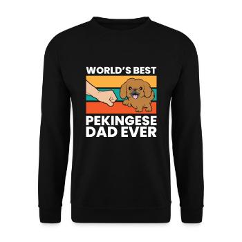 Weltbester Pekinese Papa Pekinese Hund Papa - Unisex Pullover - Schwarz - Vorne - Alina (178cm) & Michal (187cm)