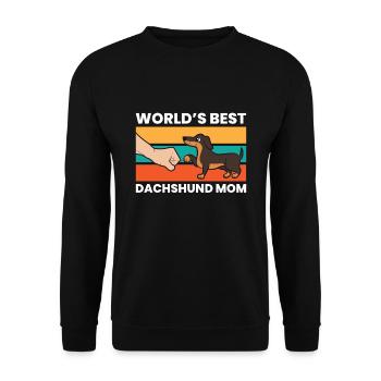 Weltbeste Dackel-Mama Dackel-Hund-Mama - Unisex Pullover - Schwarz - Vorne - Alina (178cm) & Michal (187cm)