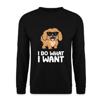 Pekingese Dog I Do What I Want Cute Pekingese - Unisex Sweatshirt - black - Front - Alina (178cm) & Michal (187cm)
