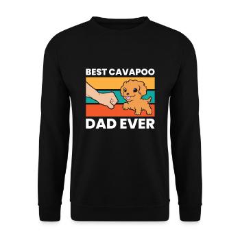 Cavapoo Dog Papa Cavoodle Best Cavapoo Dad Ever - Unisex Sweatshirt - black - Front - Alina (178cm) & Michal (187cm)