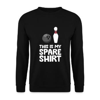 Lustiges Bowling Das ist mein Ersatz - Unisex Pullover - Schwarz - Vorne - Alina (178cm) & Michal (187cm)