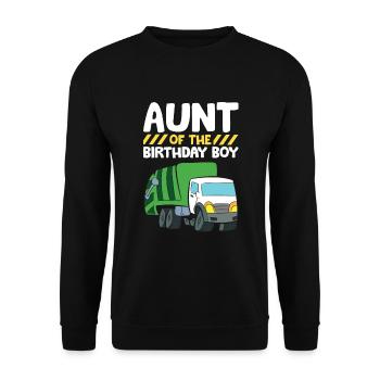Aunt Of The Birthday Boy Garbage Truck Birthday - Unisex Sweatshirt - black - Front - Alina (178cm) & Michal (187cm)