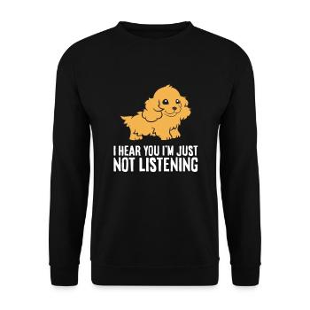 Je t’entends, je n’écoute pas drôle - Sweat-shirt Unisexe - noir - Devant - Alina (178cm) & Michal (187cm)