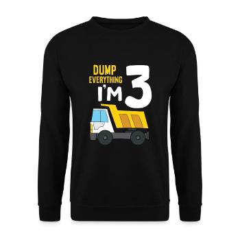 Dump Everything I’m 3 Birthday Construction 3rd - Sweat-shirt Unisexe - noir - Devant - Alina (178cm) & Michal (187cm)