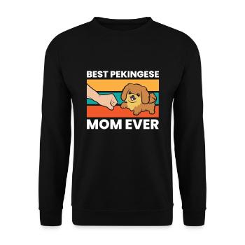 Best Pekingese Mom Ever - Unisex Sweatshirt - black - Front - Alina (178cm) & Michal (187cm)