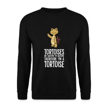 Tortoises Are Awesome. I'm Awesome Therefore I'm - Unisex Sweatshirt - black - Front - Alina (178cm) & Michal (187cm)