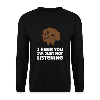Je t’entends Je n’écoute pas Love Boykin - Sweat-shirt Unisexe - noir - Devant - Alina (178cm) & Michal (187cm)