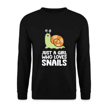 Just a Girl Who Loves Snails - Unisex Sweatshirt - black - Front - Alina (178cm) & Michal (187cm)