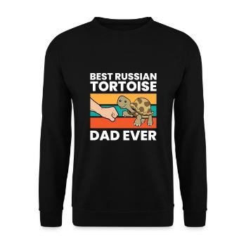 Bester russischer Schildkröten-Papa aller Zeiten - Unisex Pullover - Schwarz - Vorne - Alina (178cm) & Michal (187cm)