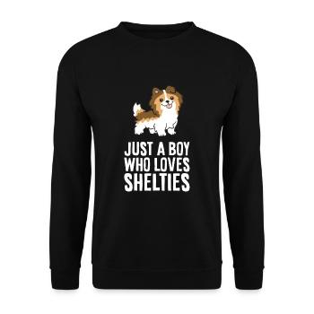Just a Boy Who Loves Shelties - Unisex Sweatshirt - black - Front - Alina (178cm) & Michal (187cm)