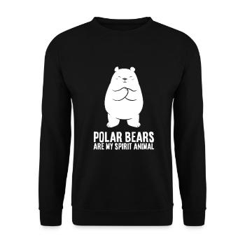 Lustiger Eisbär-Liebhaber Eisbären sind mein - Unisex Pullover - Schwarz - Vorne - Alina (178cm) & Michal (187cm)