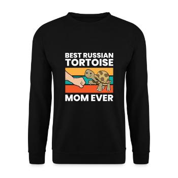 Beste russische Schildkrötenmama aller Zeiten - Unisex Pullover - Schwarz - Vorne - Alina (178cm) & Michal (187cm)