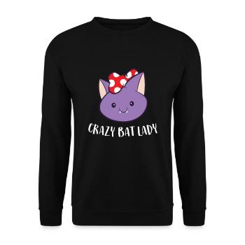 Verrückte Fledermaus-Dame - Unisex Pullover - Schwarz - Vorne - Alina (178cm) & Michal (187cm)