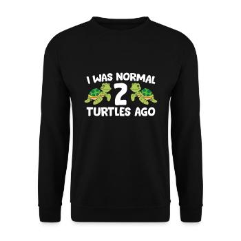 J’étais normalement drôle devant 2 tortues - Sweat-shirt Unisexe - noir - Devant - Alina (178cm) & Michal (187cm)