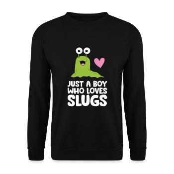 Just a Boy Who Loves Slugs - Unisex Sweatshirt - black - Front - Alina (178cm) & Michal (187cm)
