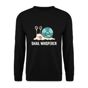 Snail Whisperer Love Snails - Unisex Sweatshirt - black - Front - Alina (178cm) & Michal (187cm)
