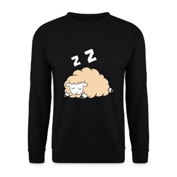 Funny Lamb Famer Lazy Sleeping Sheep - Unisex Pullover - Schwarz - Vorne - Alina (178cm) & Michal (187cm)