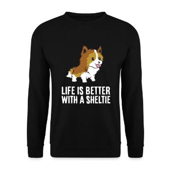 Life Is Better With A Sheltie Dog - Unisex Sweatshirt - black - Front - Alina (178cm) & Michal (187cm)