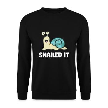 Snailed It Snail - Unisex Sweatshirt - black - Front - Alina (178cm) & Michal (187cm)