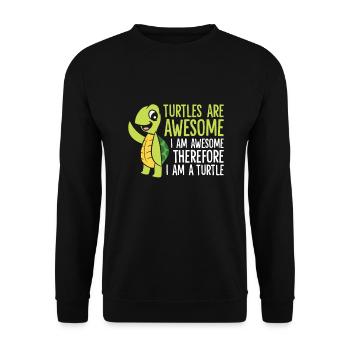 Schildkröten sind fantastisch. Ich bin - Unisex Pullover - Schwarz - Vorne - Alina (178cm) & Michal (187cm)