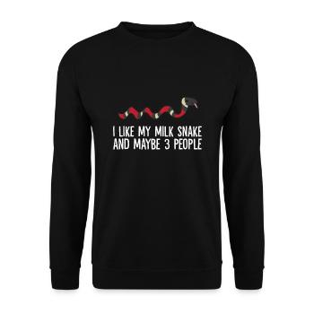 J’aime mon serpent de lait et peut-être comme 3 personnes - Sweat-shirt Unisexe - noir - Devant - Alina (178cm) & Michal (187cm)