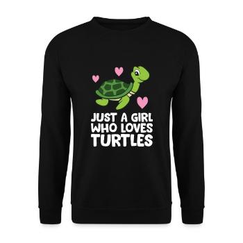 Just a Girl Who Loves Turtles - Unisex Sweatshirt - black - Front - Alina (178cm) & Michal (187cm)