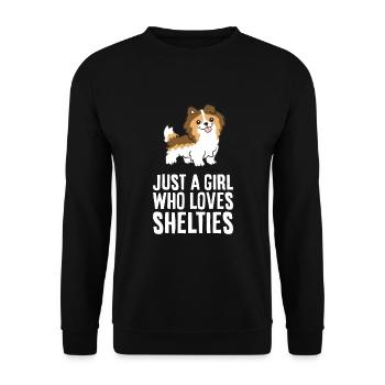 Just a Girl Who Loves Shelties - Unisex Sweatshirt - black - Front - Alina (178cm) & Michal (187cm)