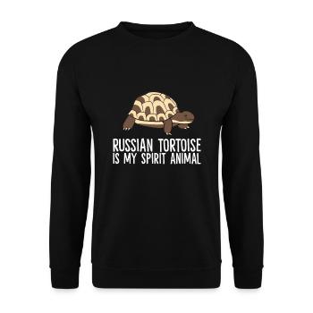 Russian Tortoise Is My Spirit Animal - Unisex Sweatshirt - black - Front - Alina (178cm) & Michal (187cm)