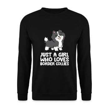 Juste une fille qui aime les border collies - Sweat-shirt Unisexe - noir - Devant - Alina (178cm) & Michal (187cm)