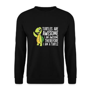 Schildkröten sind fantastisch. Ich bin - Unisex Pullover - Schwarz - Vorne - Alina (178cm) & Michal (187cm)