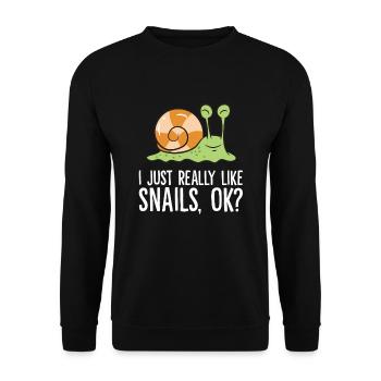 I Just Really Like Snails, Ok? Love Snails - Unisex Sweatshirt - black - Front - Alina (178cm) & Michal (187cm)