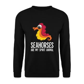 Seahorses Are My Spirit Animal Cute Seahorse Lover - Unisex Sweatshirt - black - Front - Alina (178cm) & Michal (187cm)