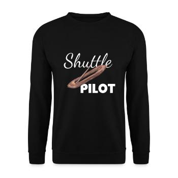 Pilote de navette Weaving Weaving Weaving Weaving - Sweat-shirt Unisexe - noir - Devant - Alina (178cm) & Michal (187cm)