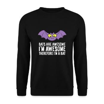 Fledermäuse sind fantastisch Ich bin fantastisch, - Unisex Pullover - Schwarz - Vorne - Alina (178cm) & Michal (187cm)