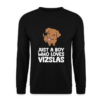 Juste un garçon qui aime Vizslas - Sweat-shirt Unisexe - noir - Devant - Alina (178cm) & Michal (187cm)