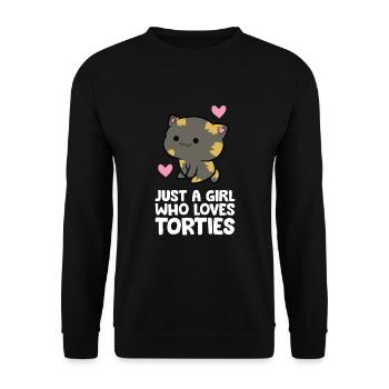 Juste une fille qui aime les tortues - Sweat-shirt Unisexe - noir - Devant - Alina (178cm) & Michal (187cm)