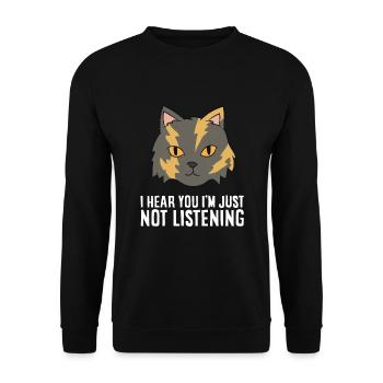 Chat écaille de tortue Je t’entends Je ne suis tout simplement pas - Sweat-shirt Unisexe - noir - Devant - Alina (178cm) & Michal (187cm)