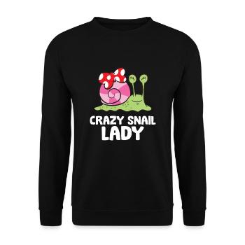 Crazy Snail Lady Love Snails - Sweat-shirt Unisexe - noir - Devant - Alina (178cm) & Michal (187cm)