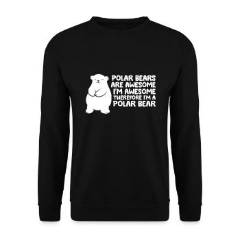 Eisbären sind toll Ich bin toll, also bin ich ein - Unisex Pullover - Schwarz - Vorne - Alina (178cm) & Michal (187cm)