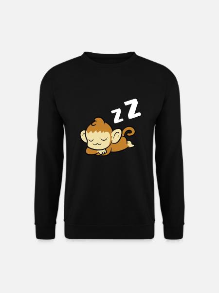 Sleeping Monkey Pyjama Lazy Monkey - Unisex Sweatshirt - black
