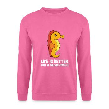 Seepferdchen Fische Das Leben im Ozean ist besser - Unisex Pullover - Pink - Vorne