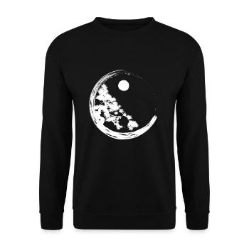 Bonsai Yin Yang Baum Garten - Unisex Pullover - Schwarz - Vorne - Alina (178cm) & Michal (187cm)