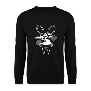 Bonsai Schere Baum Garten - Unisex Pullover - Schwarz - Vorne - Alina (178cm) & Michal (187cm)