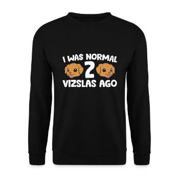 Vizsla propriétaire de chien j’étais normal il y a 2 vizslas drôle - Sweat-shirt Unisexe - noir - Devant - Alina (178cm) & Michal (187cm)