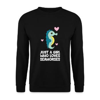 Just a Girl Who Loves Seahorses - Unisex Sweatshirt - black - Front - Alina (178cm) & Michal (187cm)