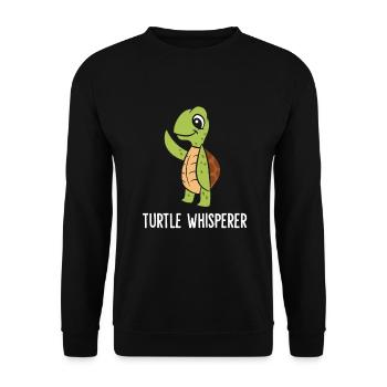 Funny Turtle Lover Turtle Whisperer - Unisex Sweatshirt - black - Front - Alina (178cm) & Michal (187cm)