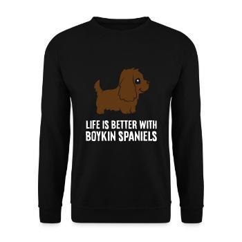 Life Is Better With Boykin Spaniel Dogs - Unisex Sweatshirt - black - Front - Alina (178cm) & Michal (187cm)