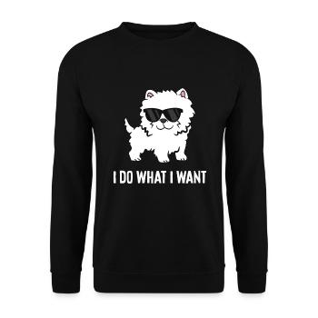 Je fais ce que je veux Westie Dog West Highland White - Sweat-shirt Unisexe - noir - Devant - Alina (178cm) & Michal (187cm)