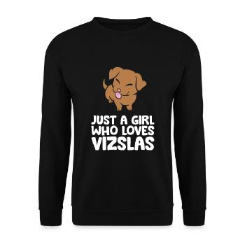 Juste une fille qui aime Vizslas - Sweat-shirt Unisexe - noir - Devant - Alina (178cm) & Michal (187cm)